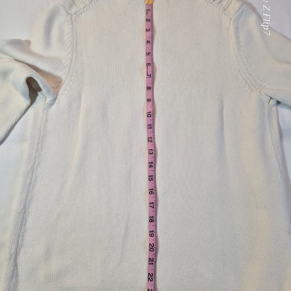 Talbot's Cream Cable Knit Turtleneck Sweater 100% Cotton - Picture 8 of 8